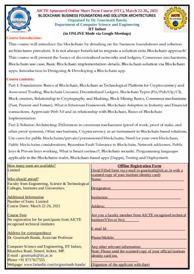 Online Short Term Course
