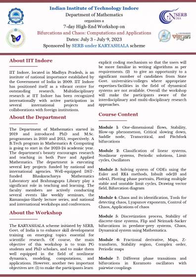 7-day High-End Workshop On Bifurcations and Chaos: Computations and Applications