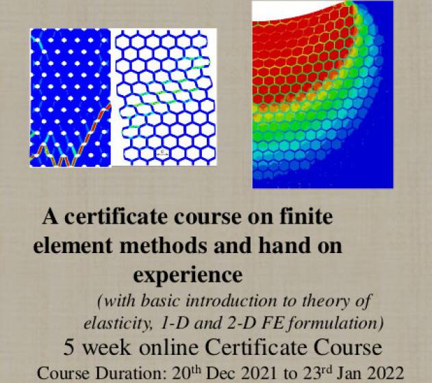 A certificate course on finite element methods and hand on experience